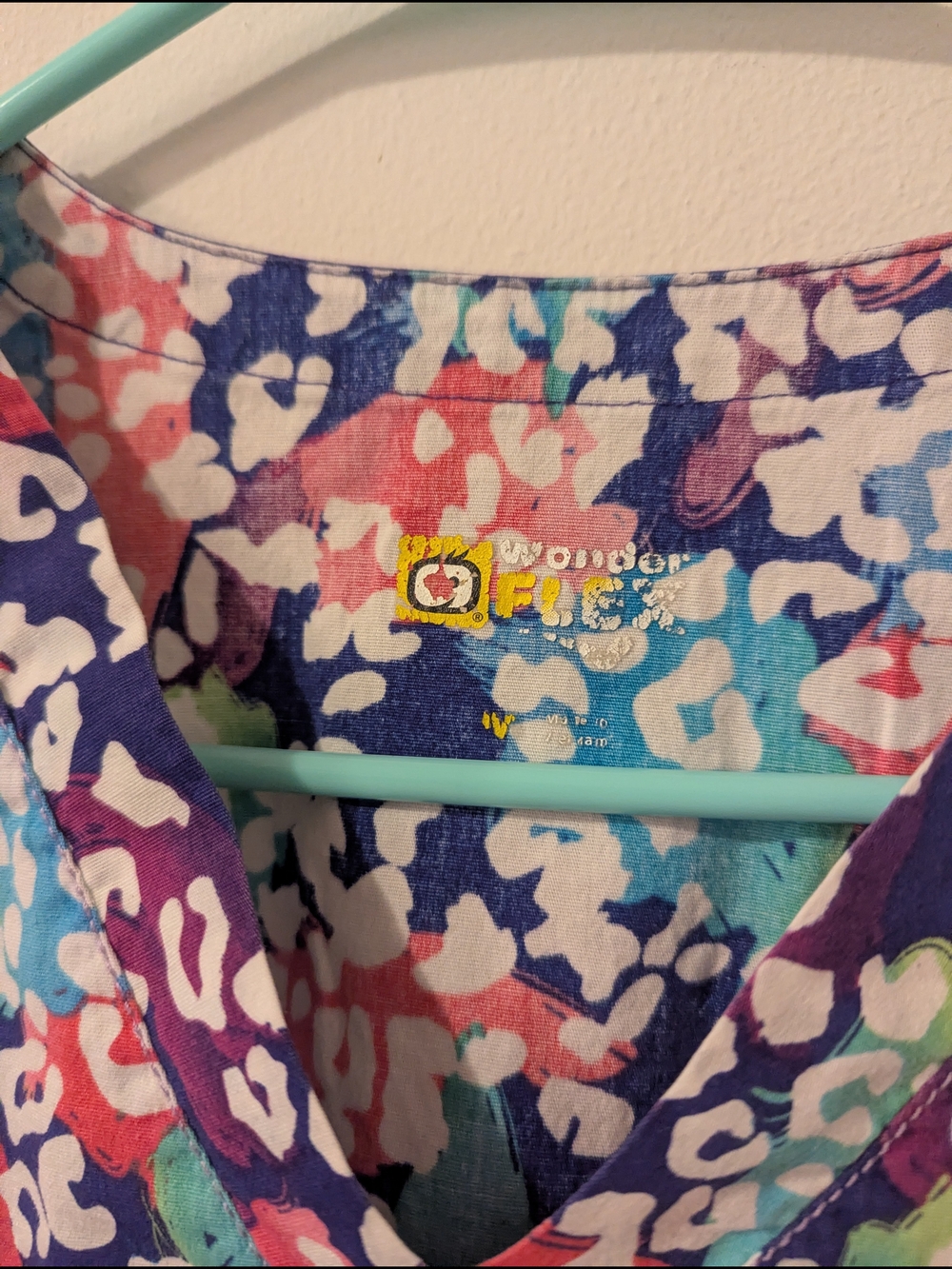 Colorful Leopard Scrub Top - Picture 2 of 7